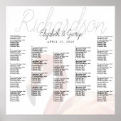 Poster van de Flamingo Wedding Seating Chart (Voorkant)