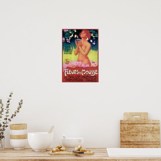 Poster van de "Fleurs de Mousse Perfume" (Keuken)