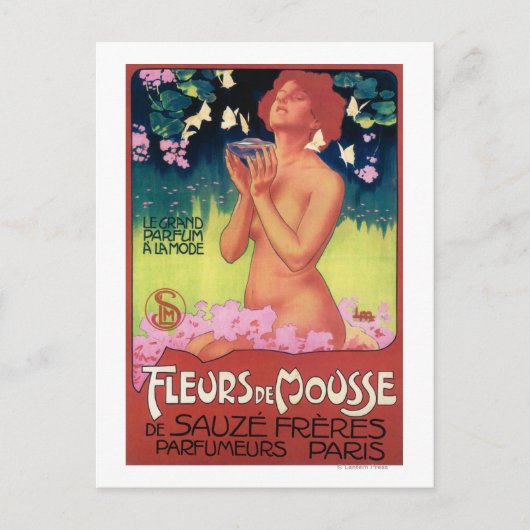 Poster van de "Fleurs de Mousse Perfume" Briefkaart (Voorkant)