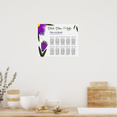 Poster van de Floral Wedding Seating Chart (Keuken)