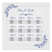 Poster van de Floral Wedding Seating Chart (Voorkant)