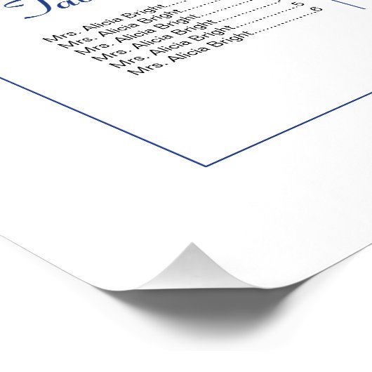 Poster van de Floral Wedding Seating Chart (Hoek)