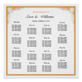 Poster van de Floral Wedding Seating Chart (Voorkant)