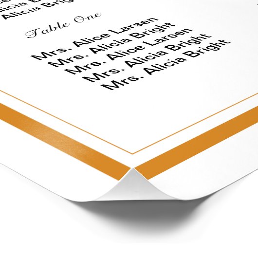 Poster van de Floral Wedding Seating Chart (Hoek)