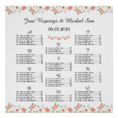 Poster van de Floral Wedding Seating Chart (Voorkant)