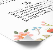 Poster van de Floral Wedding Seating Chart (Hoek)