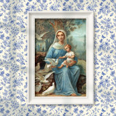 Poster van de Franse blauwe Madonna