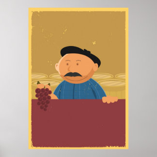 Poster van de Franse Winemaker
