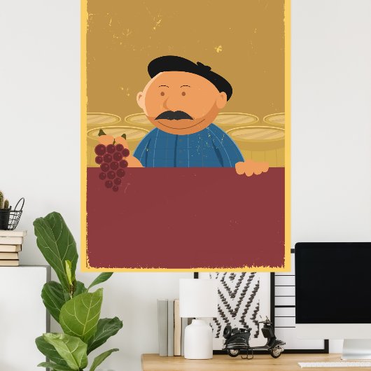 Poster van de Franse Winemaker (Thuiskantoor)