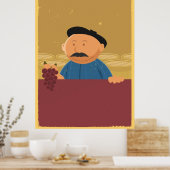 Poster van de Franse Winemaker (Keuken)