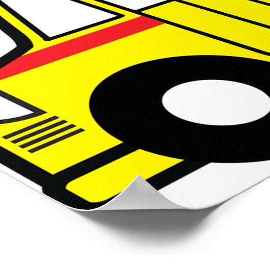 Poster van de Gele School Bus (Hoek)