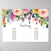 Poster van de gevilde Floral Seating Chart (Voorkant)
