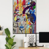 Poster van de gezichtskunst van de vrouw (Thuiskantoor)