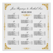 Poster van de Golden Wedding Seating Chart (Voorkant)