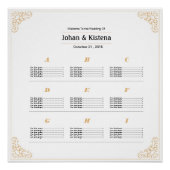 Poster van de Golden Wedding Seating Chart (Voorkant)