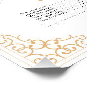 Poster van de Golden Wedding Seating Chart (Hoek)