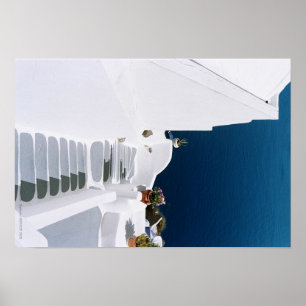 Poster van de Griekse eilanden-santorini