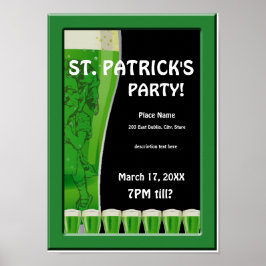 Poster van de Groene Beer St Patrick's Party