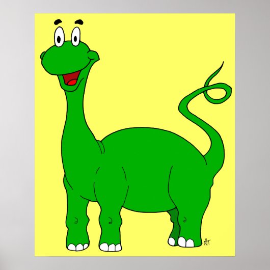 Poster van de Groene Brontosaurus (Voorkant)