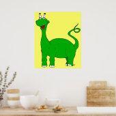 Poster van de Groene Brontosaurus (Keuken)