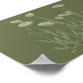 Poster van de groene Daisy-muur (Hoek)