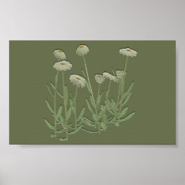 Poster van de groene Daisy-muur