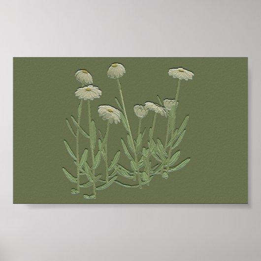 Poster van de groene Daisy-muur (Voorkant)