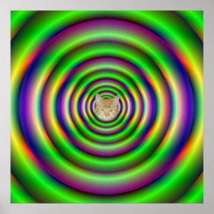 Poster van de Groene Torus-tunnel + kat