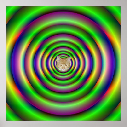 Poster van de Groene Torus-tunnel + kat (Voorkant)