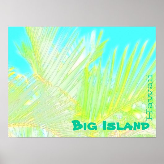 Poster van de grote eilandengroep "hawaii palm fro (Voorkant)