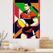 Poster van de grote Japanse Rugby Art (Keuken)
