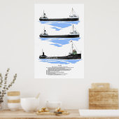 Poster van de Grote Meren Freighter Grand Island (Keuken)