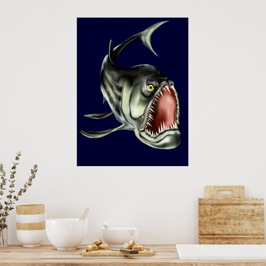 Poster van de grote slechte vis (Keuken)