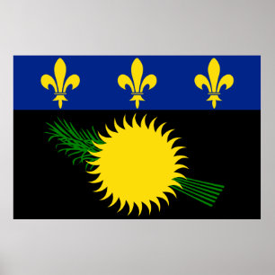 Poster van de Guadeloupe-vlag