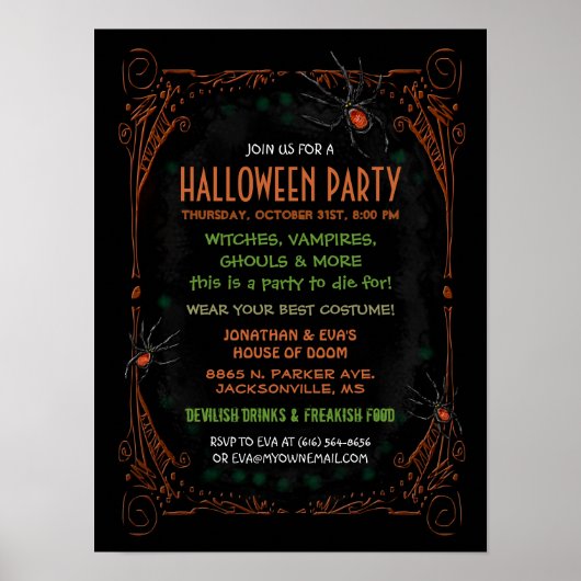 Poster van de Halloween-partij 12 x 16 (Voorkant)