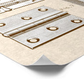 Poster van de Hardware Bolts-Hinges Antiek Sepia (Hoek)