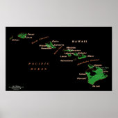 Poster van de Hawaiiaanse eilanden (Voorkant)