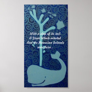 Poster van de Hawaiiaanse walvis