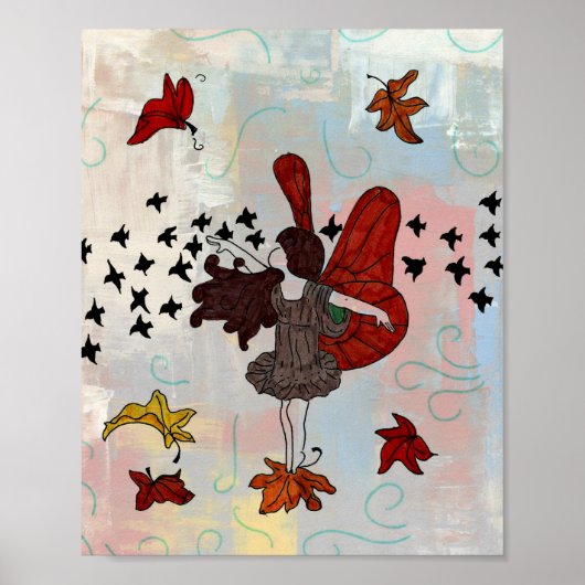 Poster van de herfst Fairy (valkleuren) (Voorkant)