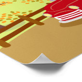 Poster van de Herfst van de Rood-vrachtwagen (Hoek)