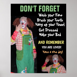 POSTER VAN DE HERINNERINGSLIJST VOOR KINDEREN