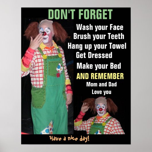 POSTER VAN DE HERINNERINGSLIJST VOOR KINDEREN (Voorkant)