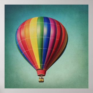 Poster van de hete luchtballon gestript