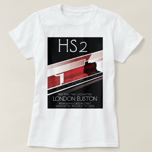  poster van de HS2-trein; T-shirt (Design voorkant)
