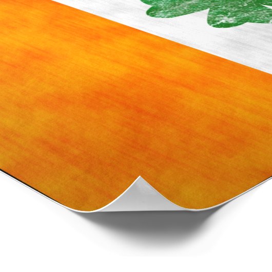 Poster van de Ierse vlag Shamrock (Hoek)