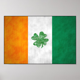 Poster van de Ierse vlag Shamrock