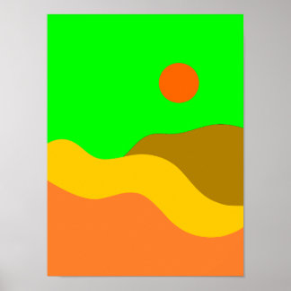 Poster van de illustratie van het trekgebergte