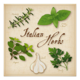 Poster van de Italiaanse kruiden