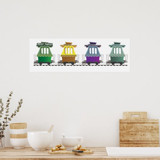 POSTER VAN DE JOLLEY TROLLEY TRAIN VAN FAIRYLAND (Keuken)