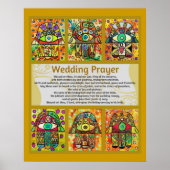 Poster van de joodse bruiloft Prayer Golden Hamsa (Voorkant)